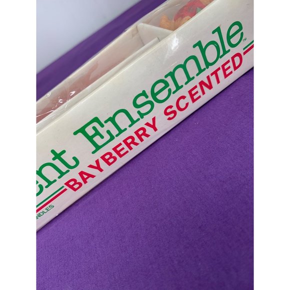 Santa Bear Candle Rings Hugger Set of 2 with Taper Candles Bisque Jasco Taiwan V - Picture 7 of 11